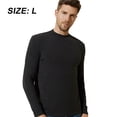 thumbnail image 2 of Suéter de punto térmico para hombre, camiseta de manga larga con cuello redondo, tela con ácido hialurónico (negro) Zhivalor BST3001540-1, 2 of 6