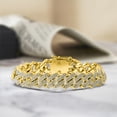 thumbnail image 2 of JeenMata Men's Full Bling Iced Out Curb Chain Bracelet in Yellow - Prong Setting - Chunky Men's Jewelry, 2 of 5
