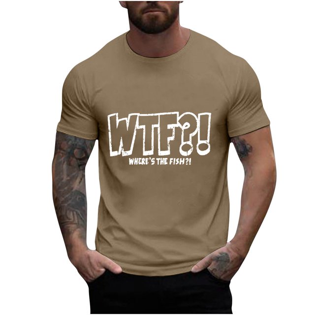 Mangas de Mano para Hombres, Cuello Redondo de Verano Ocio Impreso Superior, Moda Casual Manga Larga Poliéster