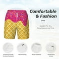 thumbnail image 5 of Gaeub Red Ice Cream Mens Swim Trunks Stretch Beach Shorts Quick Dry for Men Swim Shorts Swimwear with Pockets- Medium, 5 of 9