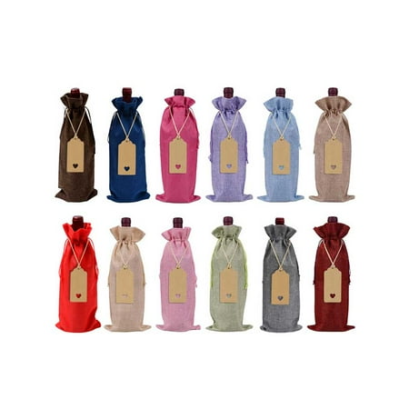 

dido Pack of 12 Wine Bottle Gift Bags Festival Party Birthday Holiday Home Dining Bar Hotel Storage Pouch with Drawstring