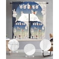 thumbnail image 2 of White Cute Rabbit Swag Curtains for Living Room/Bedroom Windows, Cartoon Carrot Harmony Gradient Moon Kitchen Curtains and Valances Set 36 Inch Length, Light Filtering Swags Valance Curtain Panels, 2 of 5