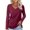 Wine, variant on Oalirro Going Out Long Sleeve Tops for Women V Neck Shirts Loose Fit Casual Fall Spring Tshirts Soft Cmofy Blouse Solid Basic Tunic Tees