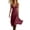 Wine, variant on DYTTDG Women's Ruffle Trim Tiered Midi Dress | V-Neck Spaghetti Strap Flowy Dress with Decorative Button, Casual Summer Flutter Dress