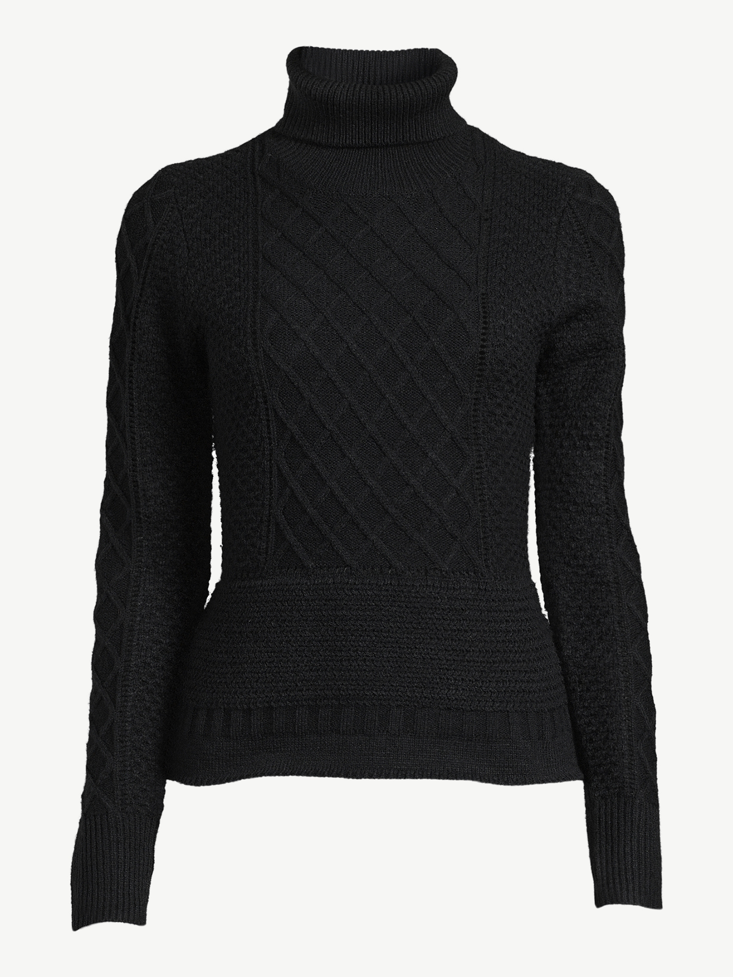 Scoop Women's Cable Knit Pullover Sweater with Long Sleeves, Sizes XS-XXL - image 3 of 5