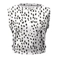 thumbnail image 4 of Pompotops Mode Femmes Courte O-Cou Mode Imprimé Gilet Sans Manches Extérieure Nombril Bas Tops Blouse, 4 of 4