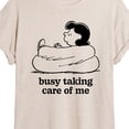 thumbnail image 3 of Peanuts - Busy Taking Care Of Me - Juniors Ideal Flowy Muscle T-Shirt, 3 of 6