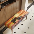 thumbnail image 4 of POLERO Dining Bench Cover Washable Fabric Piano Bench Seat Cover Removable Rectangle Seat Cushion Protector for Home Garden, Bedroom, Hotel (Tropical Palm Tree Sunset), 4 of 7