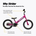 thumbnail image 5 of Strider 14x Classic, Funky Fuschia- Balance Bike for Kids 3 to 6 Years - Includes Custom Grips, Padded Seat, Performance Footrest & All-Purpose TiresEasy Assembly & Tool-Free Adjustments, 5 of 9