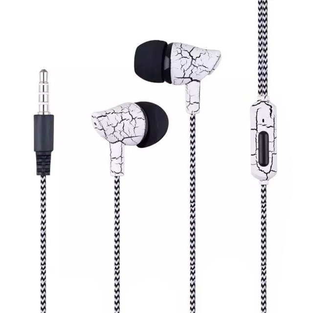 Seitruly Auriculares deportivos con micrófono estéreo con cable de 3,5 mm Cables de audio/vídeo blanco