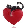thumbnail image 5 of Broche de Corazón y Gato TANGJMXG Esmaltado Juego de 2 piezas, 5 of 5
