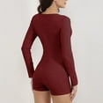 thumbnail image 4 of YFELWZ Ensemble de Pyjama Bodycon pour Femmes Grande Taille Printemps Aguichant Col en V Manches Courtes Combinaison Rouge m, 4 of 4