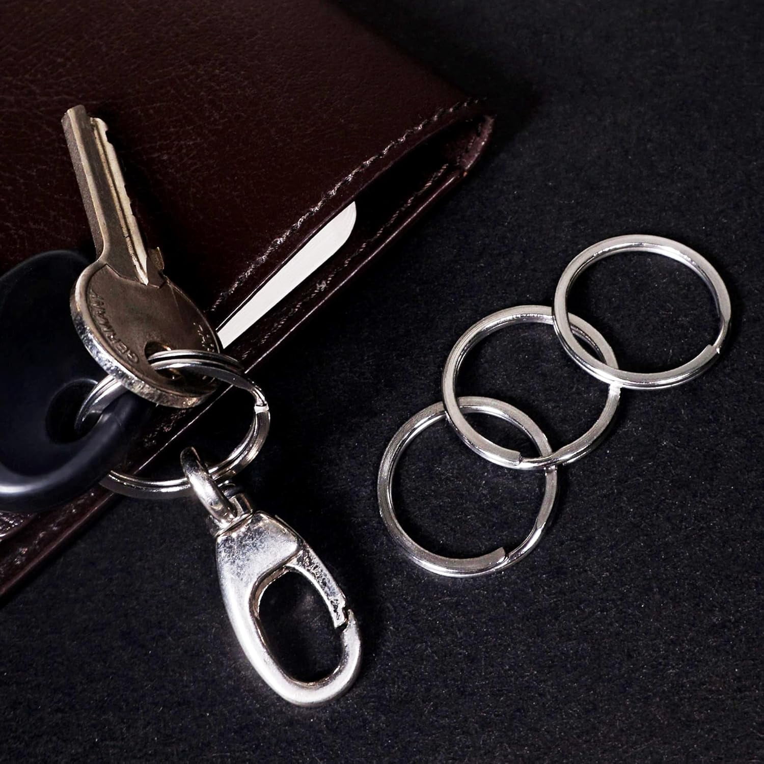 Marine Grade 316L Stainless Steel Keyrings, 5 Pack 25mm (1 Inch) Split Key Rings for Keychains, Car Keys, Diving & DIY Crafts, Corrosion Resistant Metal Key Rings