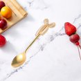 thumbnail image 4 of Juego de vajilla, tenedor para pastel de frutas de aleación de zinc, cuchara para café y té, juego de cubiertos con forma de cisne, 1 soporte para cisne + 6 cucharas, dorado, 4 of 5