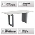 thumbnail image 5 of LeisureMod Astra Series Modern Rectangular 55” Dining Table with Sintered Stone Wide Top and Stainless-Steel Base in White, 5 of 11