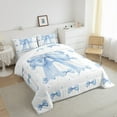 thumbnail image 2 of Castle Fairy Boys Girls Cute Ribbon Bow Twin Comforter Sets,Polka Dots Bedding Set, 2 of 7