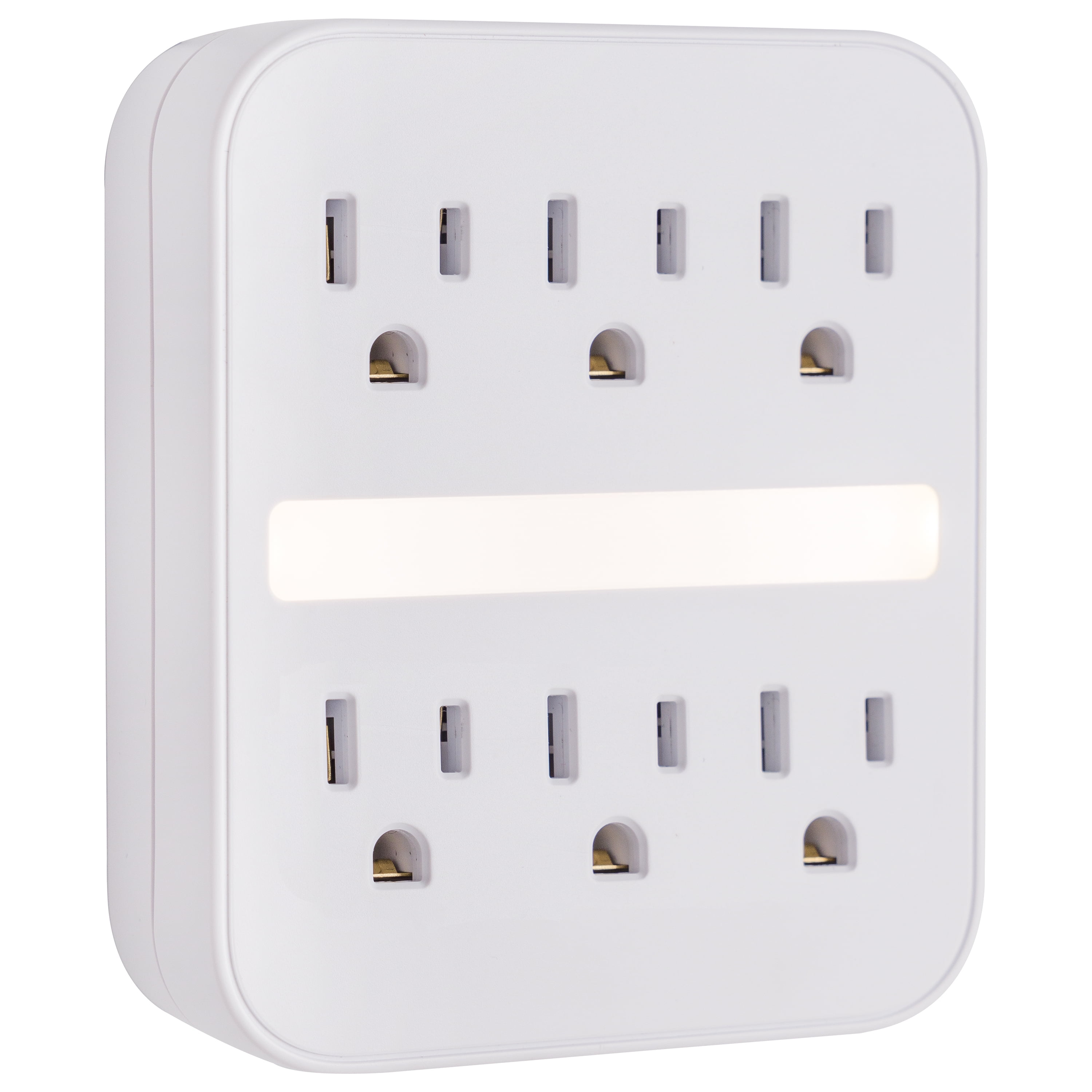 GE Pro 6Outlet Surge Protector Wall Adapter with Light Sensing Night