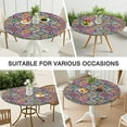 thumbnail image 7 of Yellow Floral Oval Pattern Round Fitted Tablecloth with Elastic Edge,Dining Table Cover Waterproof,Outdoor Round Tablecloth for Camping,Dining,Indoor and Outdoor, 7 of 7