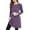 Purple, variant on Mini Dress for Women Solid Long Sleeve Crewneck Pleated Pullover Skirt with Pockets Purple S