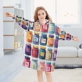 thumbnail image 5 of FORMRS Wearable Blanket Hoodie with Sleeves for Kids Cozy Flannel Sweatshirt, Blue Jam Jars, 5 of 7