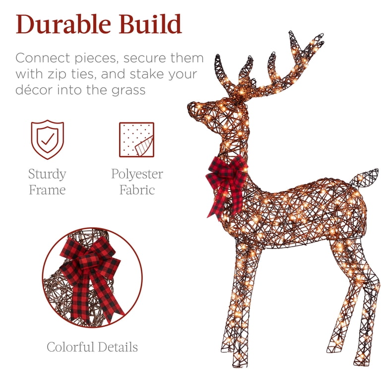 Best Choice Products 3-Piece Lighted Christmas Deer Set w/ 360 LED