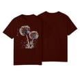 thumbnail image 3 of NAMTYQX Short Sleeve Blouses for Women Light Gemusterte Plus Size Slack Short Sleeve Stylish Patterned Crew Neck Cool Women's T-Shirts Deep Red Size L, 3 of 4