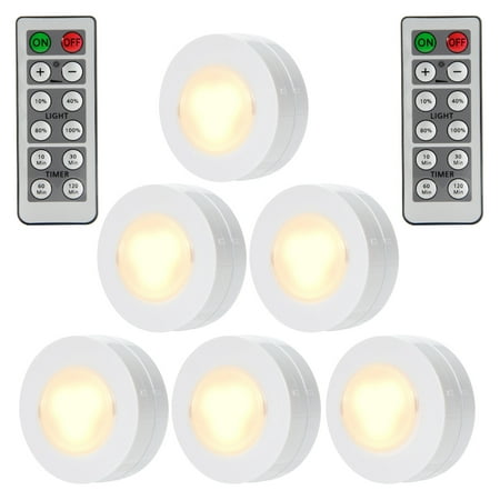 Wireless LED Puck Lights with Remote Control, Battery Powered Dimmable Kitchen Under Cabinet Lighting-6