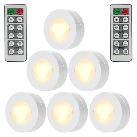 Wireless LED Puck Lights with Remote Control, Battery Powered Dimmable Kitchen Under Cabinet Lighting-6 (Best Under Cabinet Lighting)