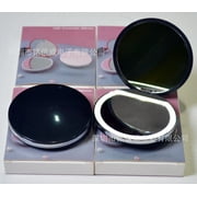 LED Travel Makeup Mirror, 1X/3X Compact Mirror, 3.5 inch Portable Handheld 2-Sided Mirror, Black