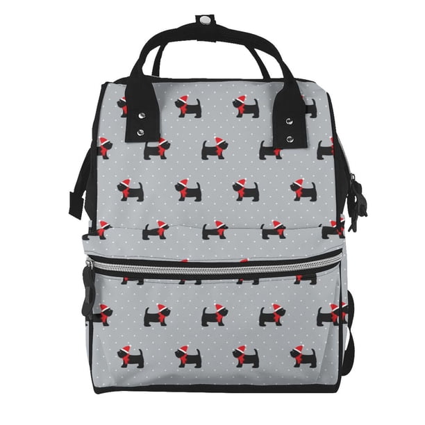 Easygdp Polka Dot Christmas Dog para Bolsa de Bebé de Gran Capacidad con Múltiples Bolsillos, Bolsa de Pañales para Padres, Bolsa de Viaje Organizada y Elegante