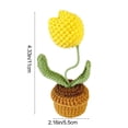thumbnail image 3 of Maceta Artificial De Ganchillo, Flores Artificiales Tejidas, Flores Decorativas En Maceta, Decoración Para El Coche Y El Escritorio Del Hogar, Idea De Recuerdo De Primavera, Amarillo, 3 of 8