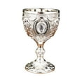 thumbnail image 2 of Metal Wine Glass,Vintage Medieval Goblet Drinking Glass,Party Supplies Handmade Novelty Engraving Metal Wine Cup Desktop Decoration(1PCS,Silver), 2 of 9