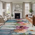 thumbnail image 2 of Retro Flower Large Area Rugs 5x8 ft Oil Painting Watercolor Colorful Floral Vintage Washable Rug Non Slip Indoor Carpet Absorbent Floor Mat for Living Room Bedroom Dining Room, 2 of 9