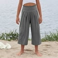 thumbnail image 6 of yillto Girls Wide Leg Pant Palazzo Capri Pants Elastic Waist Pocket Flowy Summer Beach Lounge Pant, 6 of 7