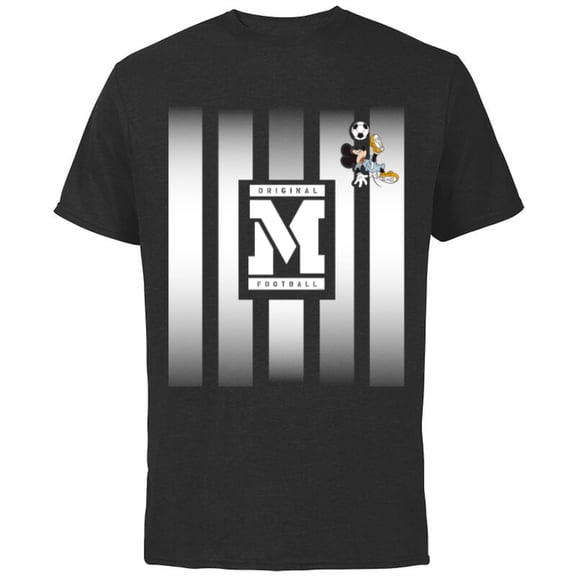 Disney Mickey Mouse Original Football M Soccer - Short Sleeve Cotton T-Shirt for Adults - Customized-Black