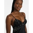 thumbnail image 5 of Joyspun Women’s Lace Trim Satin Chemise, Sizes S-3X, 5 of 6