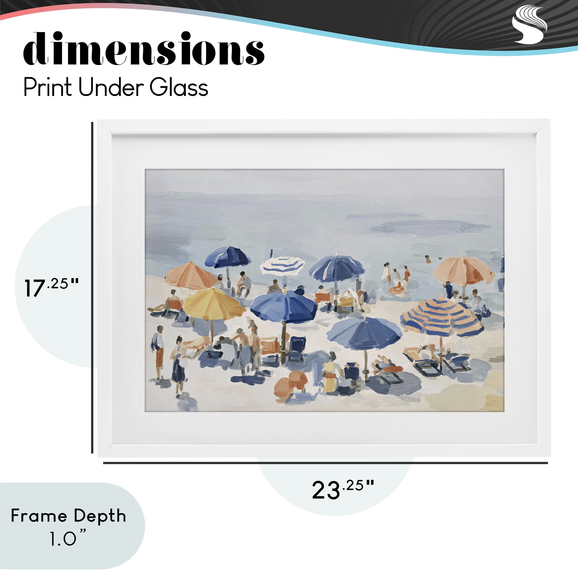 Stupell Industries Summer Fun Beach Crowd White Framed Print Under Glass, design by Jacky Ngan