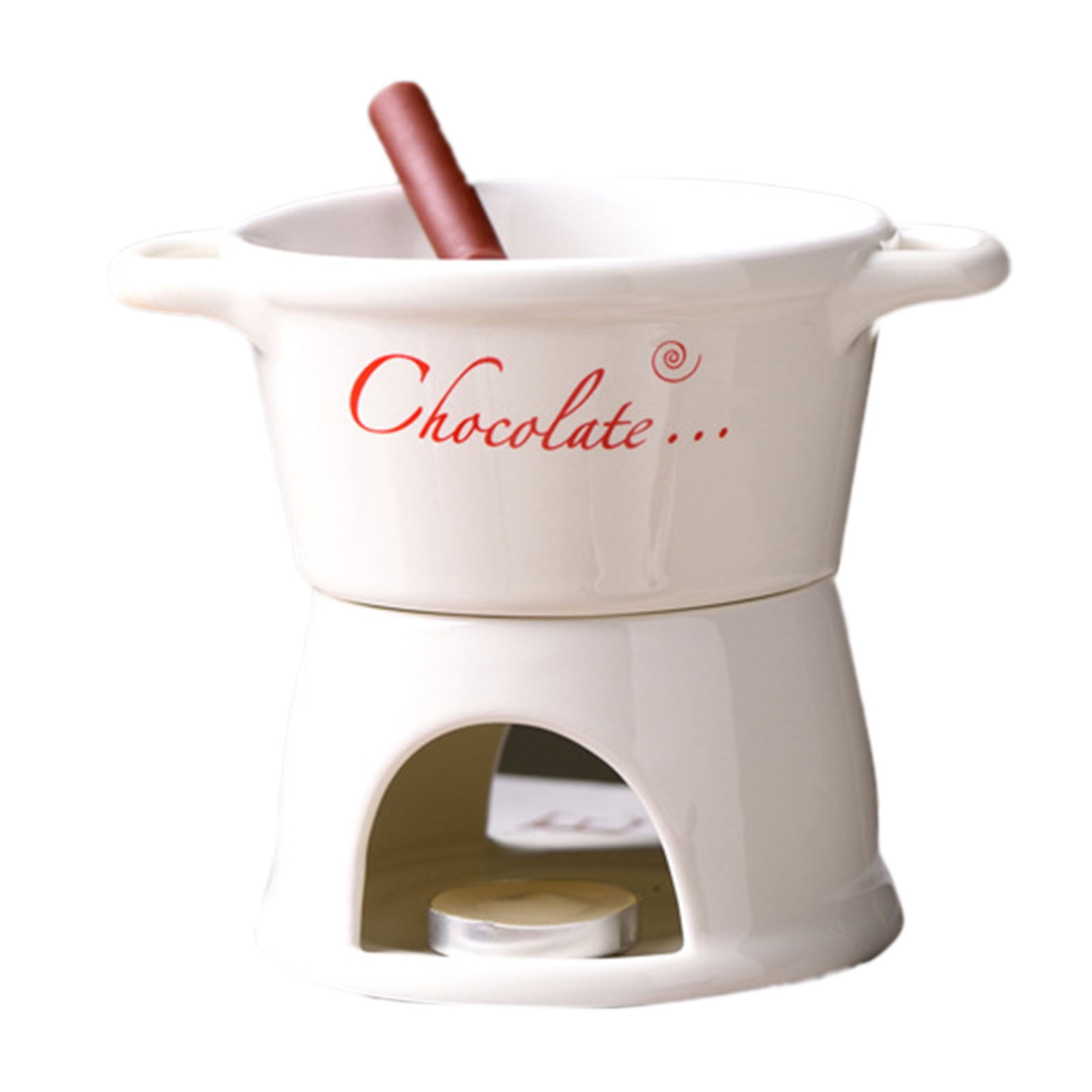 Mug Fondue Chocolat Céramique 130ml Avec 2 Fourchettes - Idéal Fêtes Et Soirées
