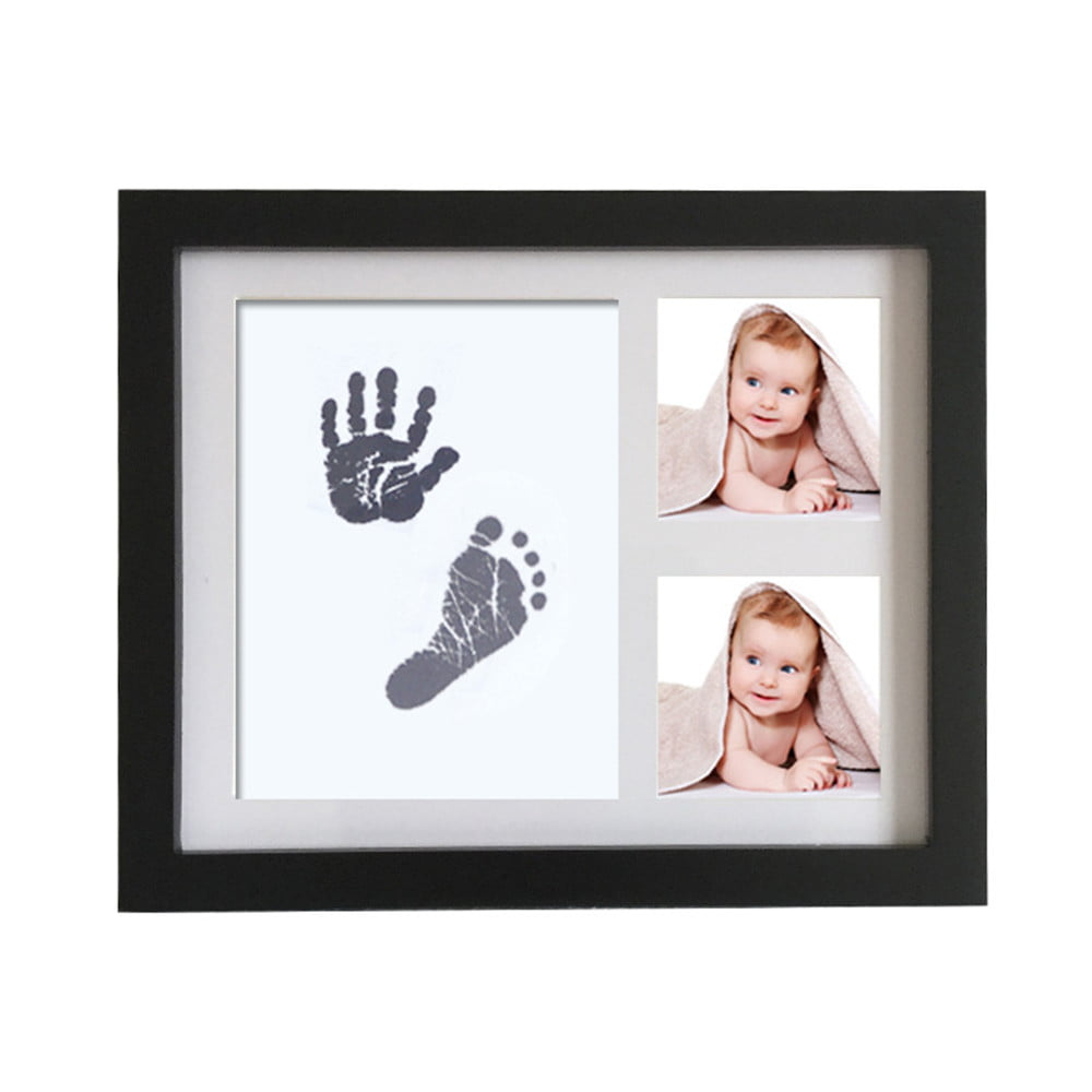 Wood Roller Hand & Foot Impression Photo Keepsake for Girl & Boy Picture Frame Clay Date Stamp and Instructions Alphabet TIMESETL Baby Handprint & Footprint Kit
