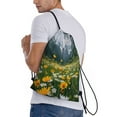 thumbnail image 6 of Hirioo Mountain Daisy Meadow Print Drawstring Backpack Bag Sport Versatile Sports Backpack for Gym, Travel, Swimming, Beach, 6 of 9