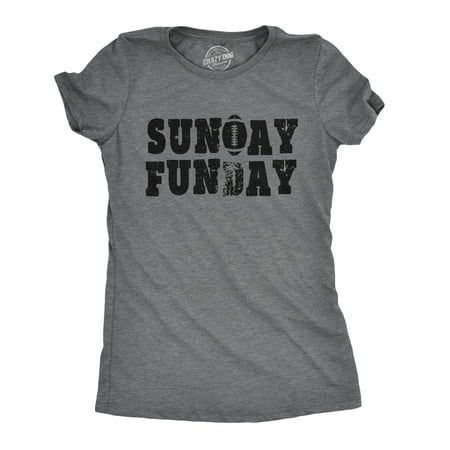 Womens Shirt Football Tee - Womens Sunday Funday Vintage Football Sports Weekend Partying T shirt