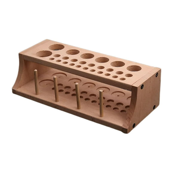 Wxqbjtam Leathercraft Tool Stand Rack Wooden Stamp Making Holder Organizer 27 Holes