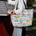 thumbnail image 4 of Wukai Space Doodle Print Zipper Bag,large Beach Tote Bag,Waterproof Sandproof Bag,Grocery and Picnic Tote Travel Bag, 4 of 5
