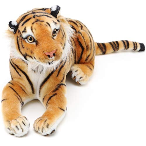 Tiger Soft Plush Doll Brown Siberian Bengal Wild Teddy Ornaments Toy Kids Gift 