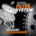 thumbnail image 5 of Cafetera de prensa francesa (21 oz), prensa de café de acero inoxidable 304 con pantalla de 4 filtros, 100% sin residuos, vidrio de borosilicato alemán resistente al calor, SIN BPA, apto para lavavaji, 5 of 5