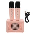 thumbnail image 1 of Wireless Karaoke Speakers Bluetooth5.0 Speaker with 2 Wireless Microphones Portable Karaoke Machine for Family Party Pink, 1 of 5