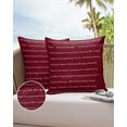 thumbnail image 6 of Pack of 2 Outdoor Pillow Covers, Warm Hugs Insirational Quote Red Waterproof Square Throw Pillowcase Cushion Decorative Pillow Covers for Couch Patio Tent, 26x26 in, 6 of 6