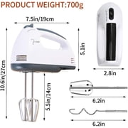 DEISNGB Hand Mixer, 7 Speed Electric handheld Mixer, Immersion Hand Blender for Baking Cake Egg Cream Food Beater