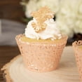 thumbnail image 6 of Efavormart 25 Pack | Blush Rose Gold Lace Laser Cut Paper Cupcake Wrappers, Muffin Baking Cup Trays, 6 of 11