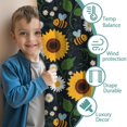 thumbnail image 3 of Blackout Kids Curtains,DarkBlue Sunflower Bee Pattern Childrens Insulated Curtains Set Of 2,Bedroom Essentials,Toddler Room Decor 42"x84", 3 of 5